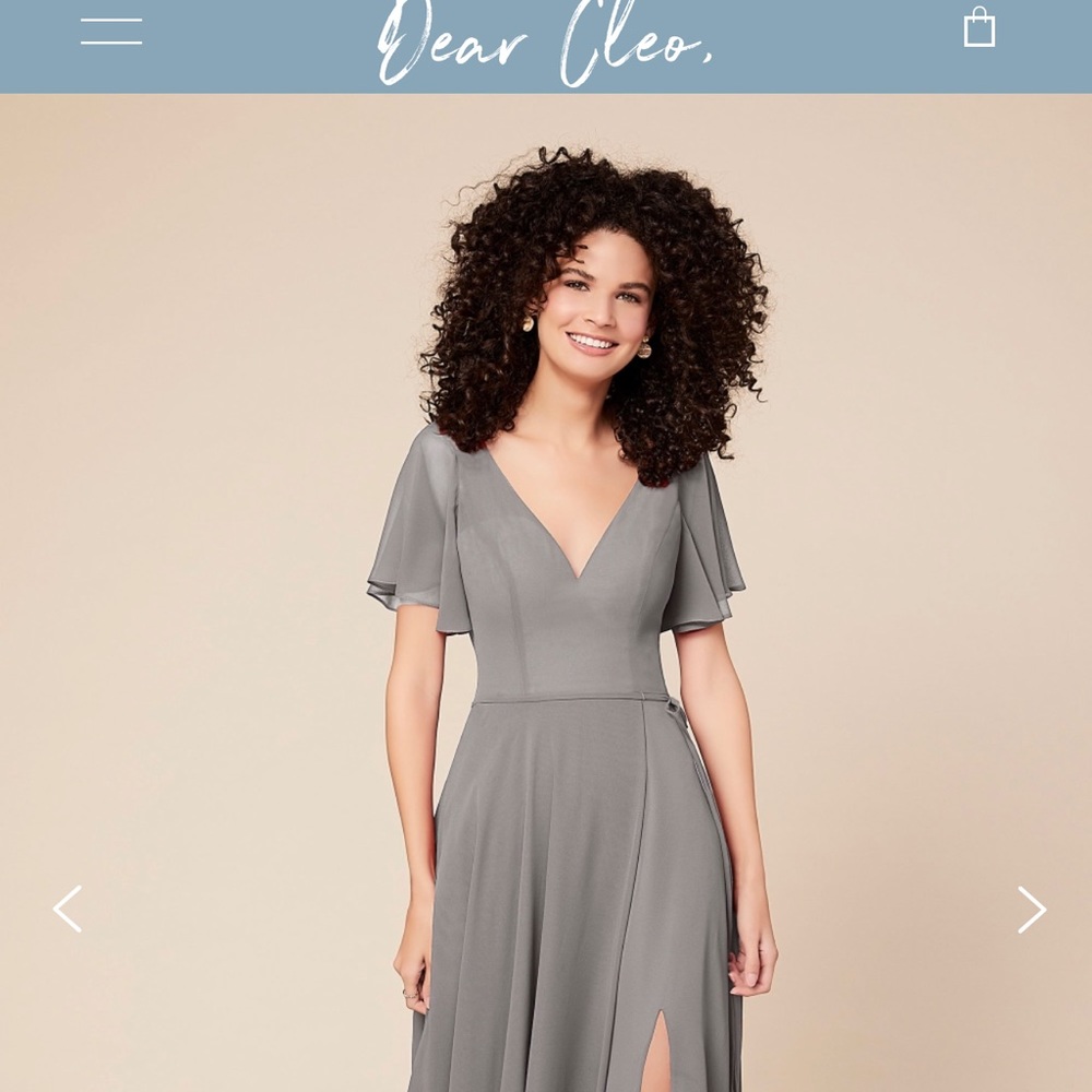 Dear Cleo style ZOEY bridesmaid dress NWT smoke